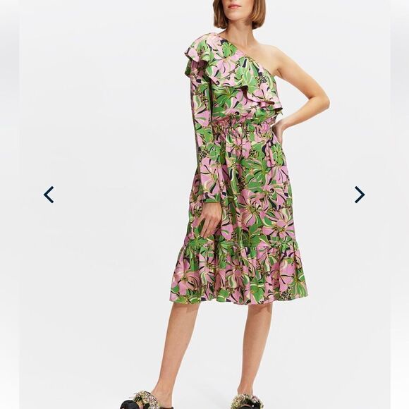 NWT LA Double J Boogie Dress Carnevale in Pebbled Satin 100% Silk XS - Picture 14 of 14